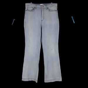 Lauren Conrad High Rise Flare Mom Jeans; Lightwash DIY Soft Stretch SZ 14